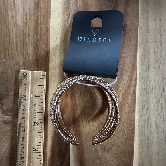 Windsor Gold Rhinestone Wire Cuff - Picture 3 of 6